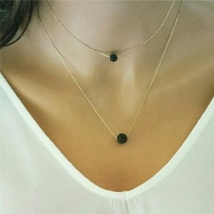 2/$22☆Lava stone layered necklace
